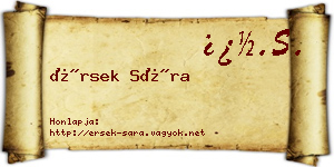 Érsek Sára névjegykártya